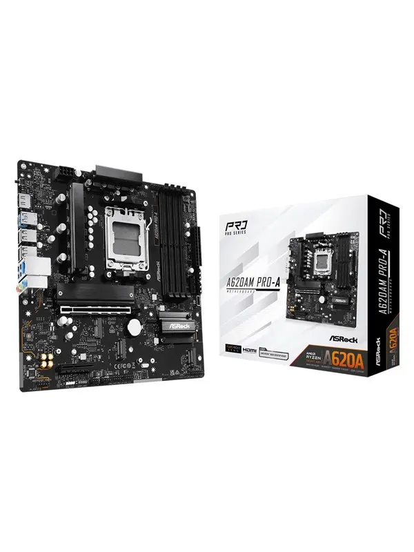 ASRock A620AM PRO-A Moderkort - AMD A620A - AMD AM5 - DDR5 RAM - Micro-ATX
