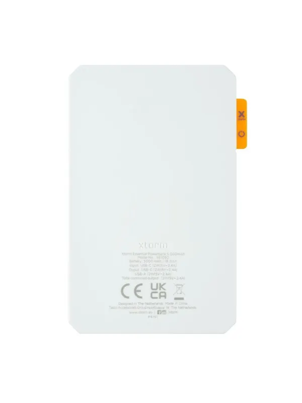 Xtorm Power Bank 5.000mAh 12W USB-C & USB-A Vit - 5 Ah