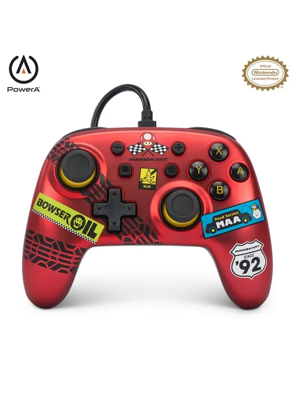 PowerA Trådbundna handkontrollen Nano för Nintendo Switch -Mario Kart: Racer Red - Wired Controller - Nintendo Switch