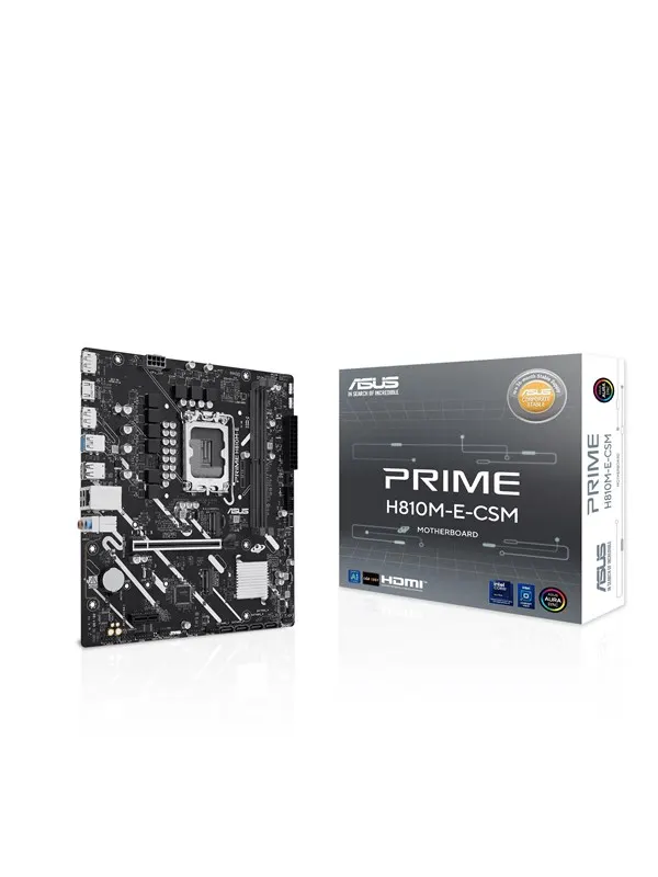 ASUS PRIME H810M-E-CSM Moderkort - Intel H810 - Intel LGA1851 - DDR5 RAM - Micro-ATX