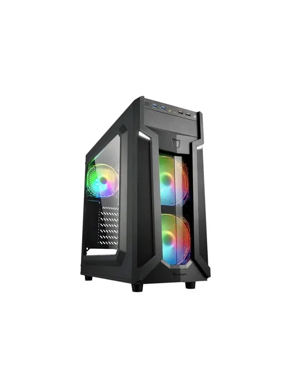 Sharkoon VG6-W RGB - mid tower - ATX - Chassi - Tower - Svart