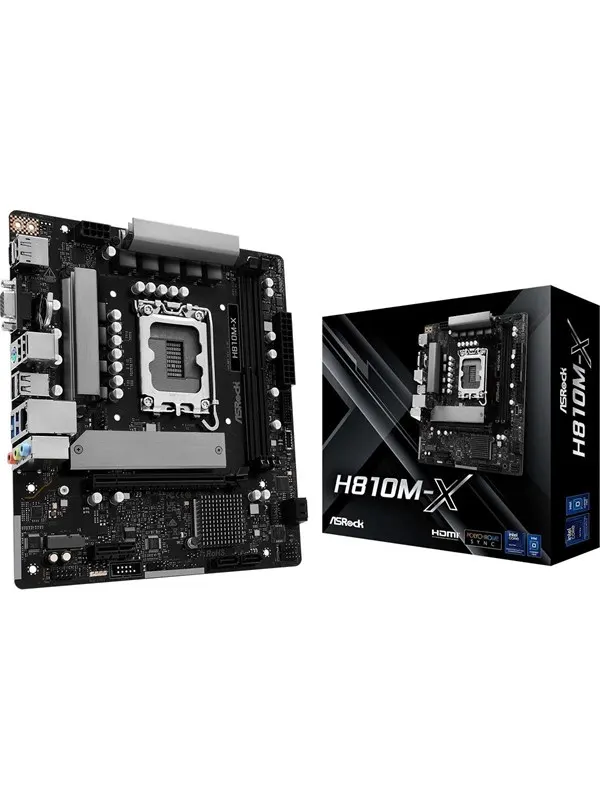 ASRock H810M-X Moderkort - Intel H810 - Intel LGA1851 - DDR5 RAM - Micro-ATX