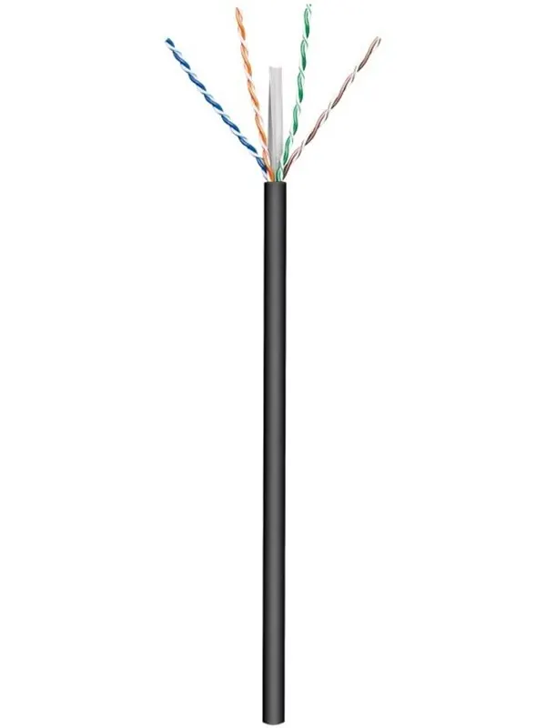 Pro CAT 6 network cable U/UTP black 100 m - CCA cop - Svart - 100m