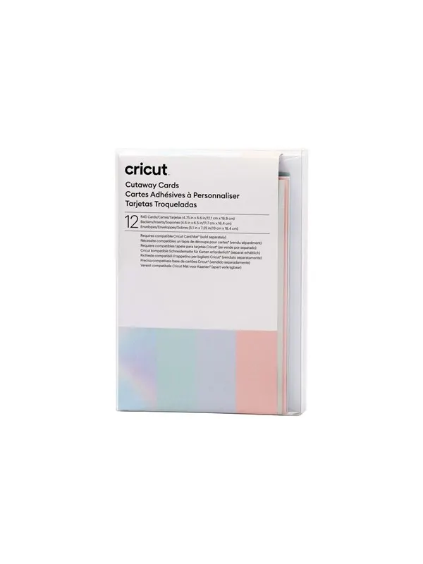 Cricut Pastel Sampler - cutaway card set - powder blue tulip holographic silver matte white whispering blue