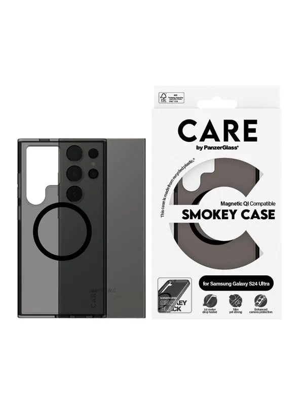 CARE by PanzerGlass Flagship Case Urban Combat Smokey w. Black QI Compatible Samsung Galaxy S24 Ultra