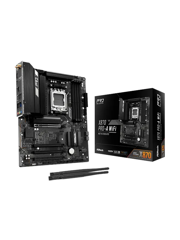 ASRock X870 PRO-A WIFI Moderkort - AMD X870 - AMD AM5 - DDR5 RAM - ATX