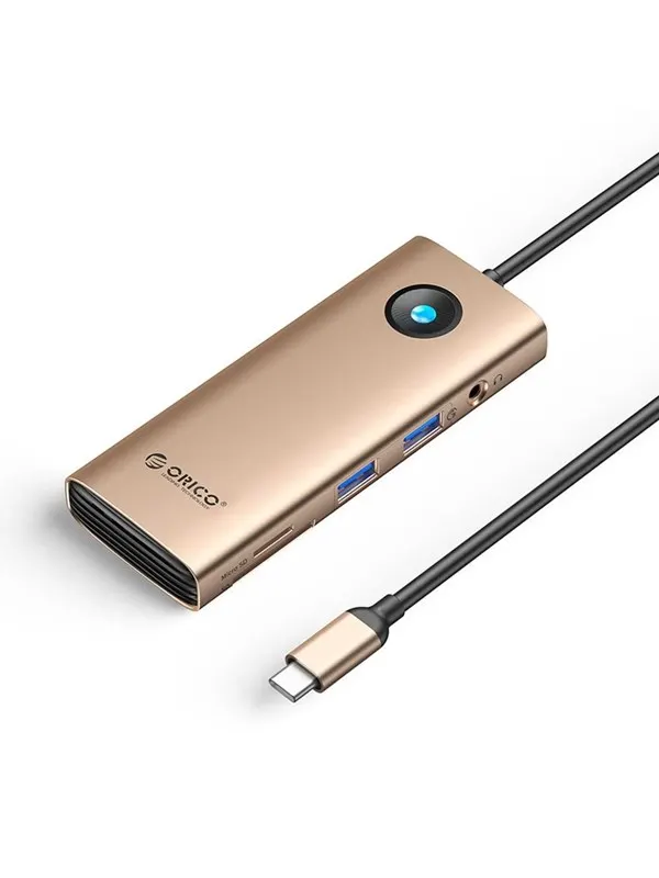 ORICO PW11 8in1 USB-C Docking Station 2x USB-A 3.0 1x USB-C PD 100W 1x HDMI 4K 60Hz 1x microSD/SD 1x RJ45 Gigabit Ethernet 1x Audio 3.5mm - Rose Gold USB Hub - USB 3.0 - 8 porte