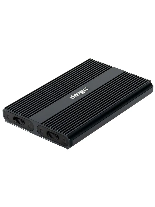 dezen M.2 Premium NVMe Dual Enclosure USB 3.2 Gen 2 - Svart