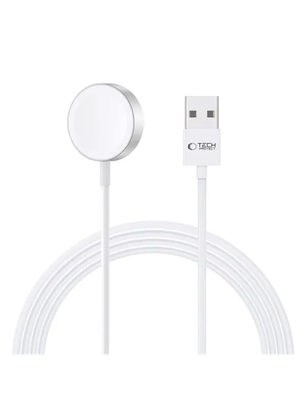 Tech-Protect UltraBoost Inductive Magnetic Charger with USB-A Connector for Apple Watch 1.2m - White