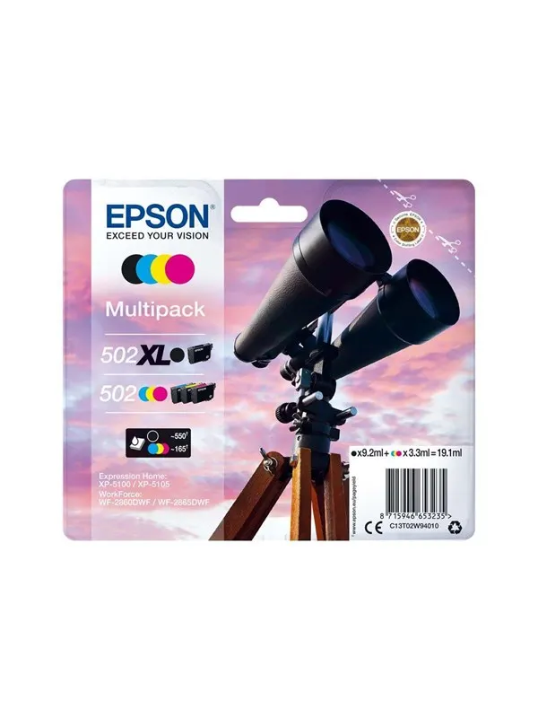 Epson 502/502XL Multipack - 4 pakker - sort gul cyan magenta - original - blækpatron