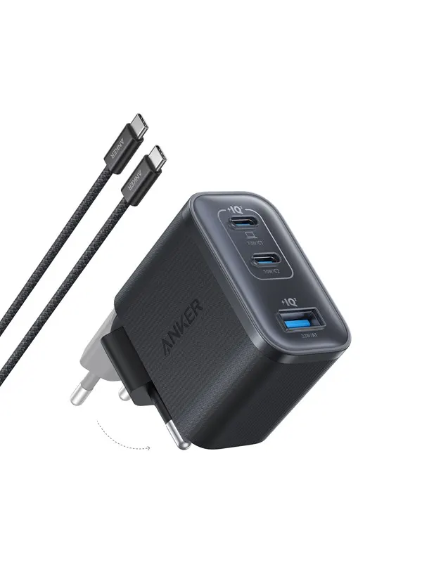 Anker Nano Charger (70W 3 Ports - Incl. Cable) - Black