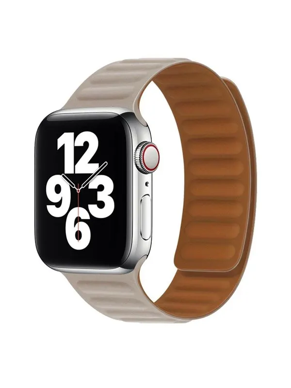 Lippa Apple Watch Magnetic Leather Strap 38/40/41 - Beige / Brown