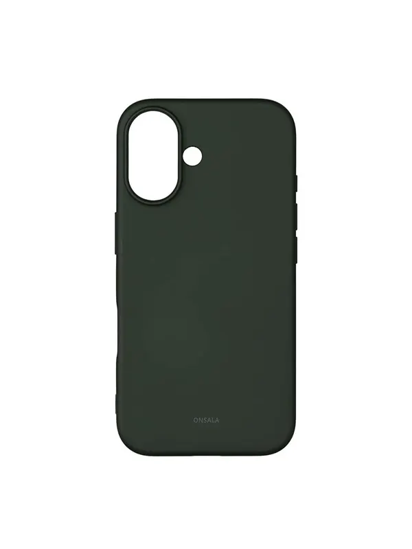 ONSALA Phone Case with Silicone Feel Olive Green - iPhone 16
