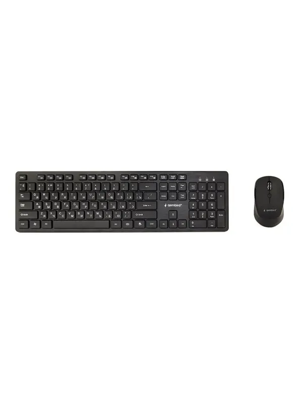 Gembird - keyboard and mouse set full size - QWERTY - Russian - black Input Device - Tastatur & Mus set - Ryska - Svart