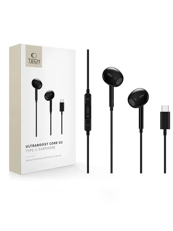 Tech-Protect Ultraboost Core G2 USB-C Headphones - Black