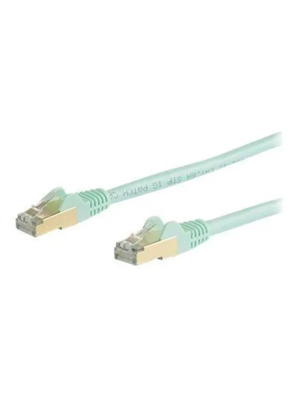StarTech.com 10m CAT6a Ethernet Cable - Aqua RJ45 Shielded Cable - Snagless - patch cable - 10 m - aqua - Grön - 10m