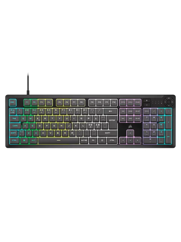 Corsair K55 CORE RGB - Gaming Tangentbord - Nordisk - Grå