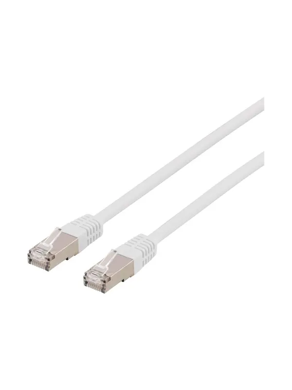 Deltaco patch cable - 5 m - white - Vit - 5m