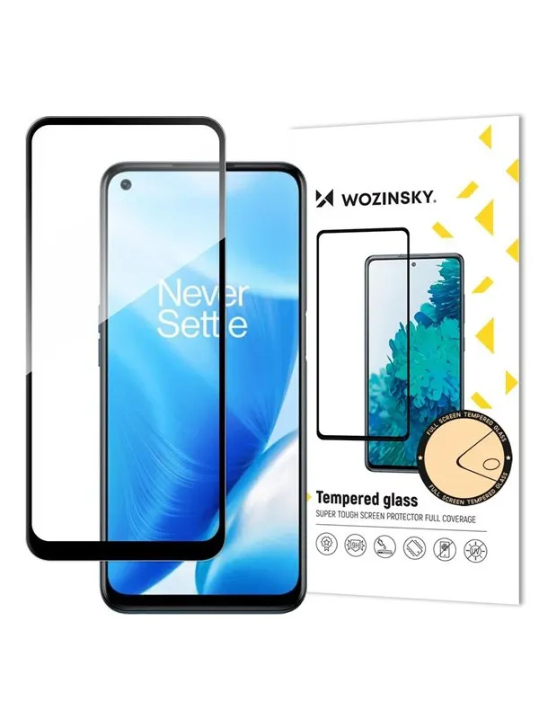 Wozinsky Super Durable Full Glue Tempered Glass Full Screen Protector With Frame Case Friendly OnePlus Nord N200 5G Black