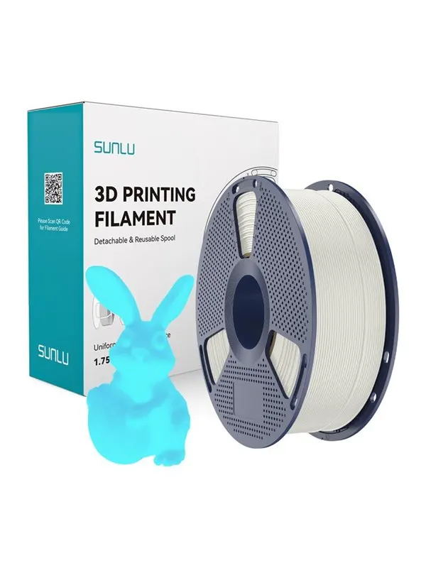 Sunlu PLA Glow-in-the-Dark Filament (White and Blu