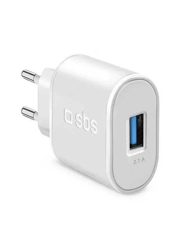 SBS 2100 mAh USB travel charger - Vit