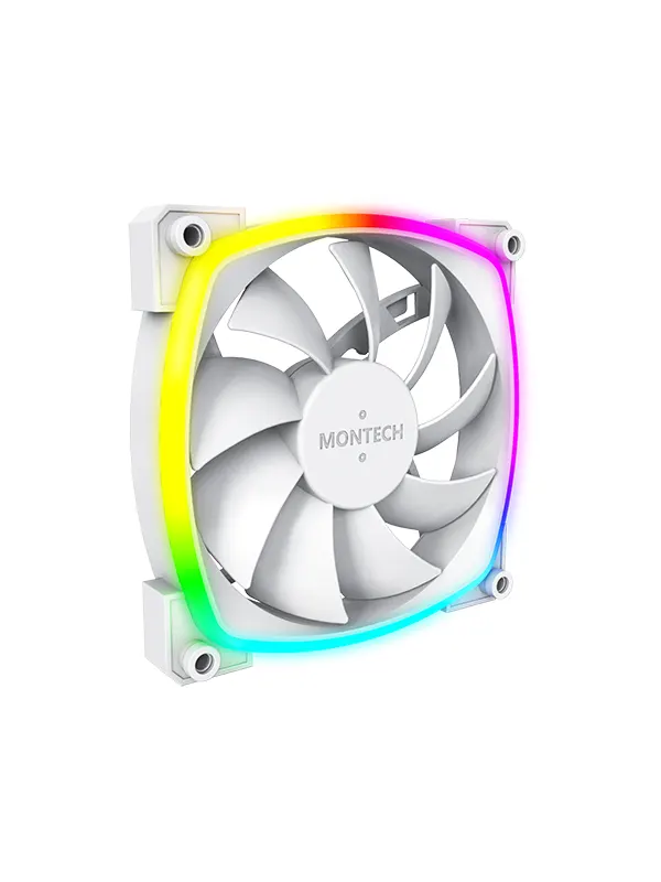 Montech AX120 PWM WH - Chassi fläkt - 120mm - Vit med RGB-ljus - 27 dBA