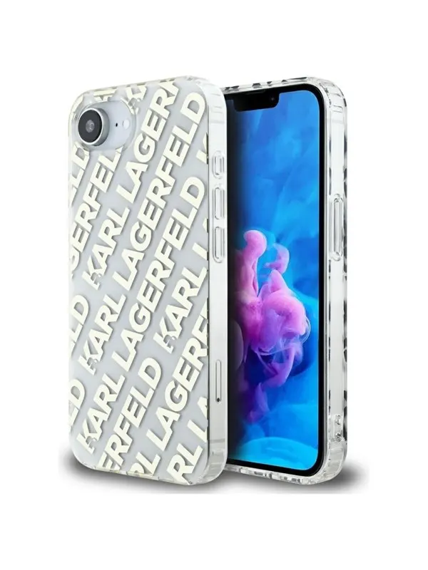 Karl Lagerfeld IML Repeat Logo iPhone 16e Case - Gold