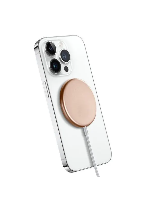 CRONG MagSpot Wireless Charger - Aluminum MagSafe 15W Inductive Charger - Gold
