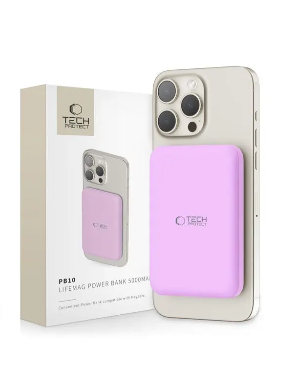 Tech-Protect Powerbank LifeMag MagSafe PB10 5000 mAh - pink - 5000 mAh