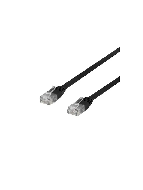 Deltaco patch cable - 30 cm - black - Svart - 0.3m