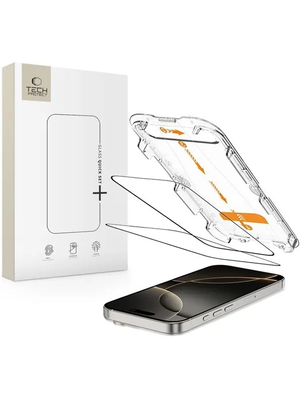 Tech-Protect Quick Set+ 2-pack Tempered Glass for iPhone 16 Pro