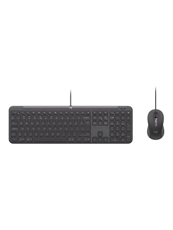 Logitech Signature Slim Wired Combo MK620 for Business - Tastatur & Mus set - Universal - Grå