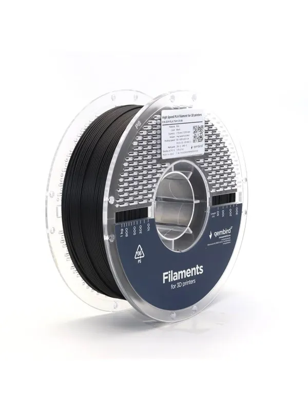 Gembird High Speed PLA filament - Svart - 1.75mm ø - 1 kg