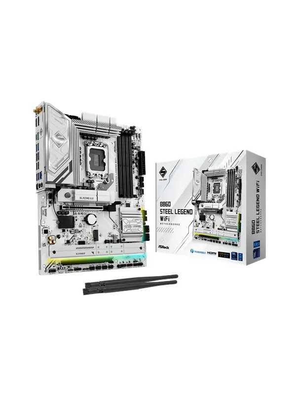 ASRock B860 Steel Legend WiFi Moderkort - Intel B860 - Intel LGA1851 - DDR5 RAM - ATX