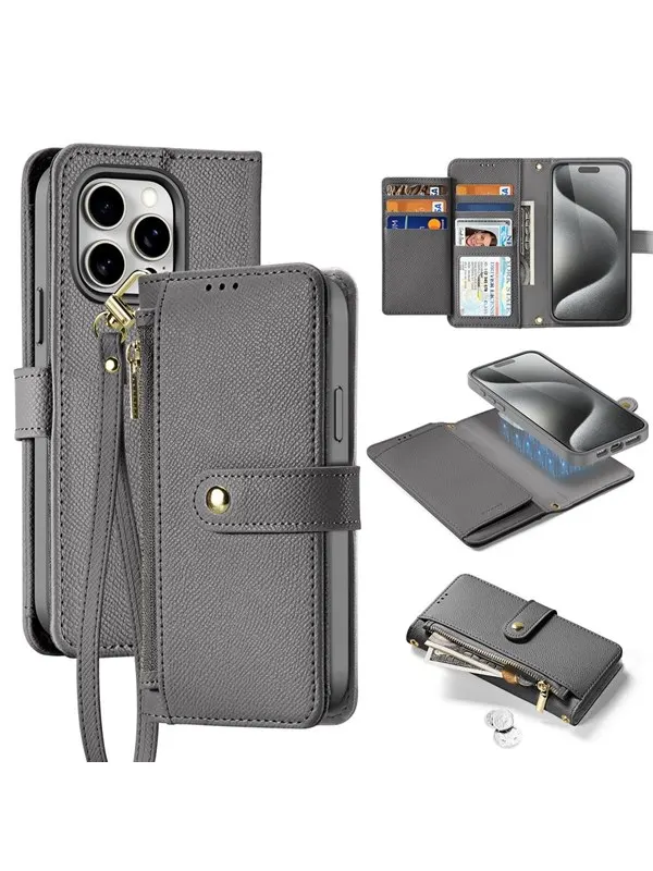 Dux Ducis Lava Leather Case for iPhone 15 Pro - Grey