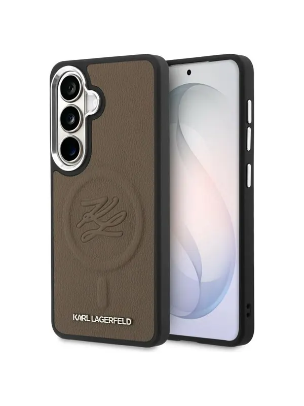 Karl Lagerfeld Embossed Ring Initials MagSafe Case for Samsung Galaxy S26+ - Brown