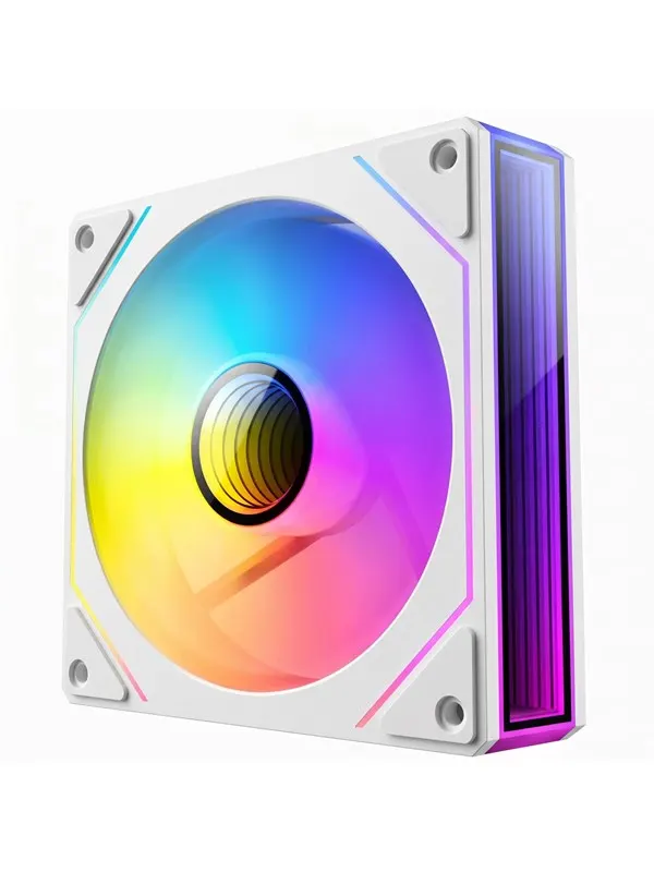 DUTZO INF 120 PWM ARGB Reverse - Chassi fläkt - 120mm - Vit med RGB-ljus - 29 dBA