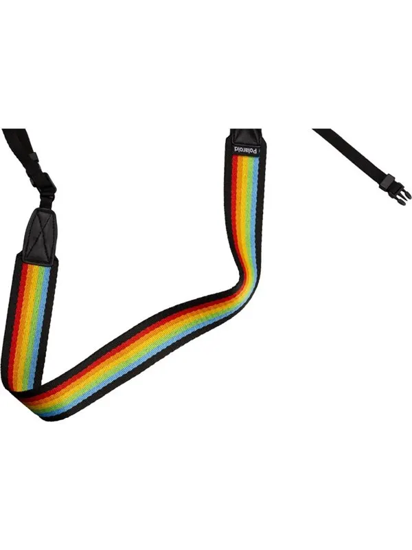 Polaroid Camera Strap Flat - Rainbow Black