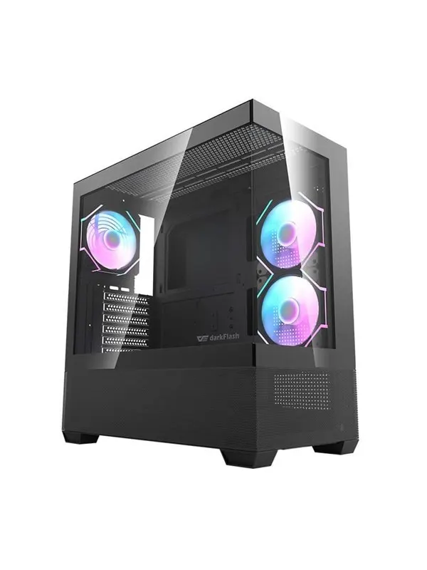 Darkflash DS900 AIR computer case (black) + 6 ARGB - Chassi - Miditower - Svart