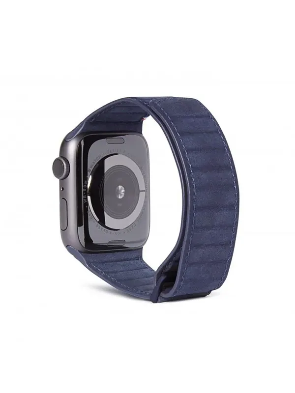 Decoded - Leather Magnetic Traction Strap 44/42mm Navy