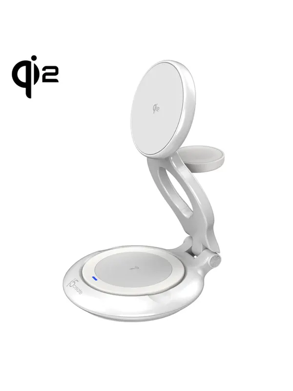 j5create Qi2 3-in-1 Magnetic Foldable Wireless Charging Station