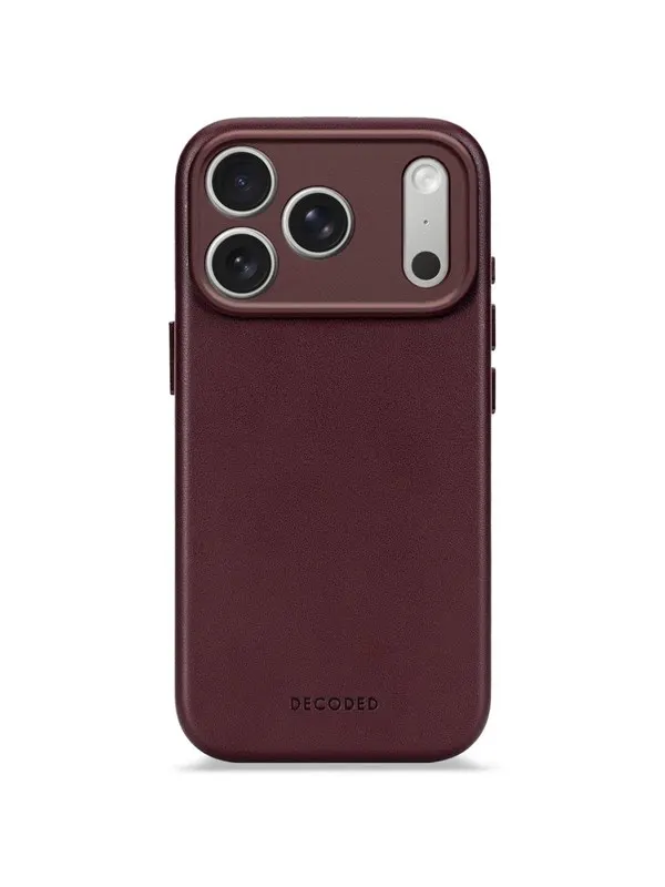 Decoded - Leather Backcover for iPhone 17 Pro - Dark Ruby