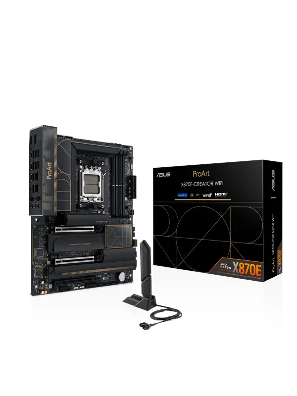 ASUS PROART X870E-CREATOR WIFI Moderkort - AMD X870E - AMD AM5 - DDR5 RAM - ATX