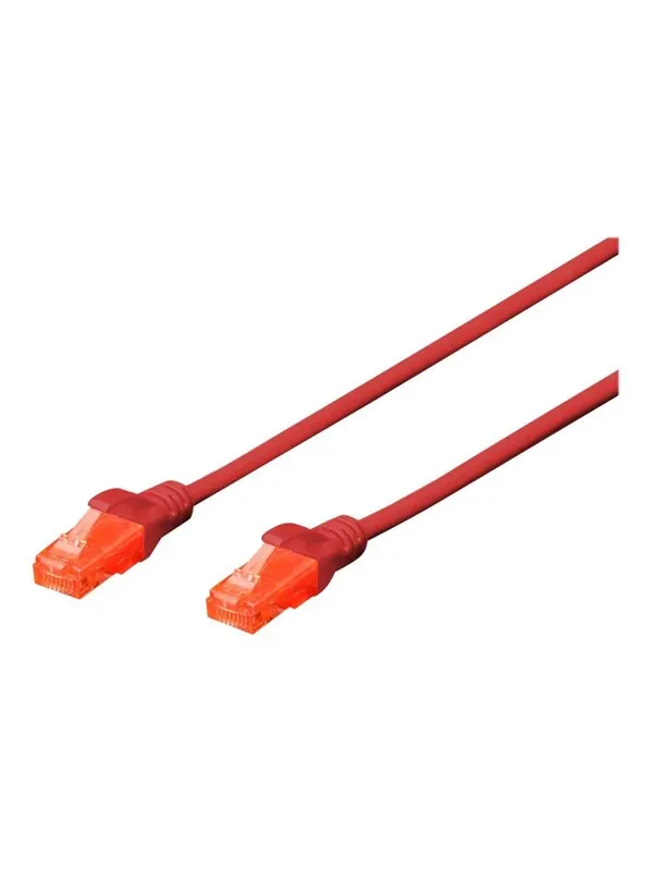 DIGITUS Professional patch cable - 25 cm - red - Röd - 0.25m