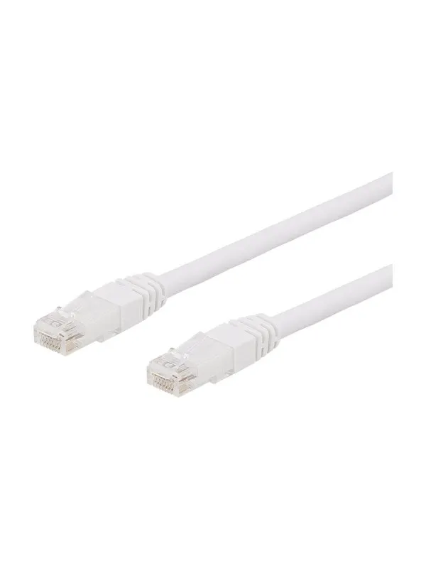 Deltaco patch cable - 10 m - white - Vit - 10m