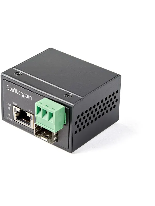 StarTech.com PoE+ Industrial Fiber to Ethernet Media Converter 30W