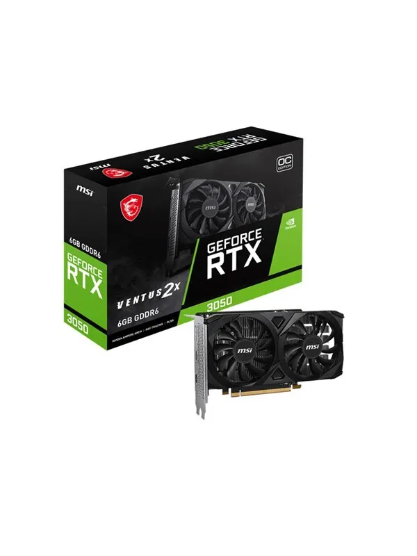 MSI GeForce RTX 3050 VENTUS 2X E OC - 6GB GDDR6 RAM - Grafikkort