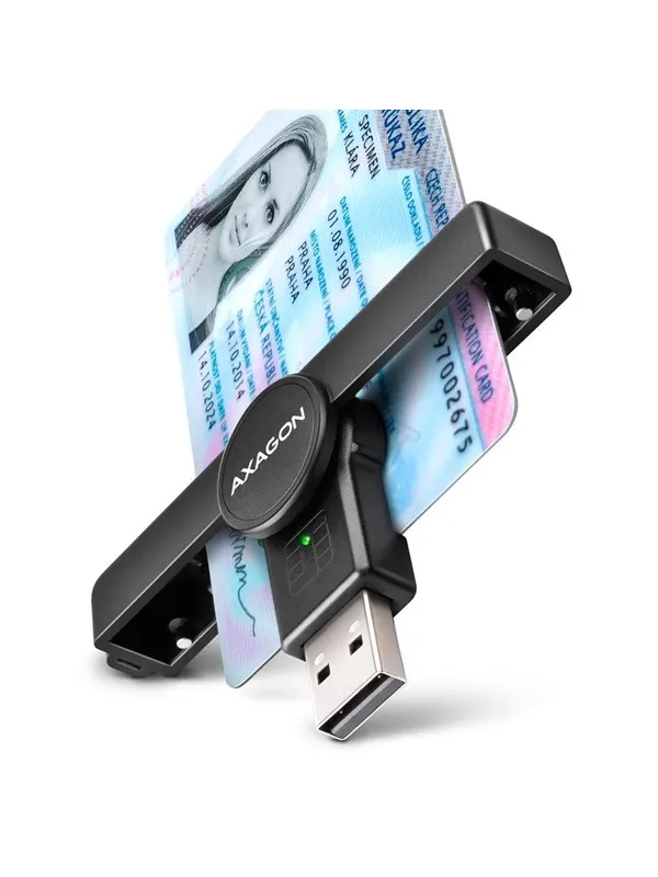 AXAGON USB-A Smartkort / ID-kort FickLäsare