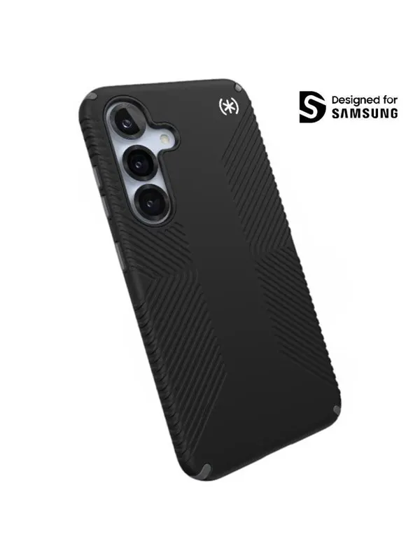 Speck Presidio2 Grip Magnet - Samsung Galaxy S25 / 24 MagSafe Case - Black/Slate Gray/White