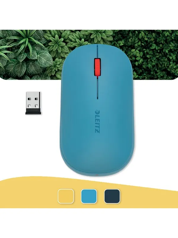 Leitz Cosy Trådlös Mus Blå - Mouse - 3 knappar - Blå